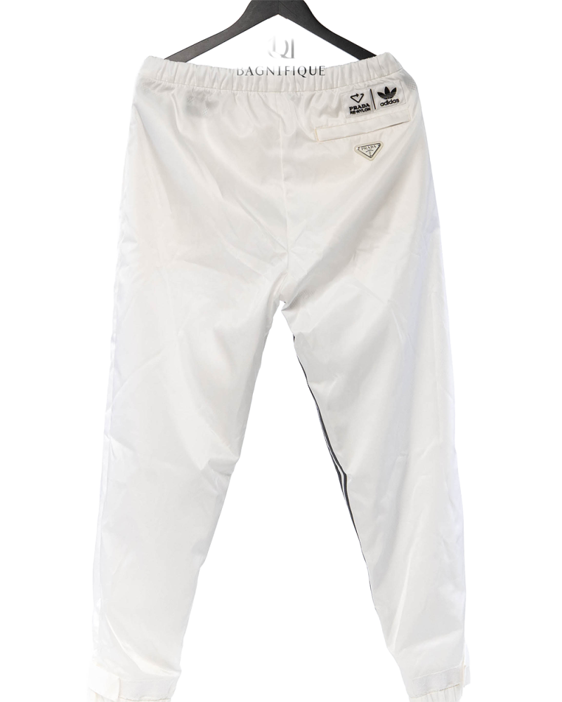 PRADA X ADIDAS PANTALONE M WHITE NYLON MICROCHIP 4713