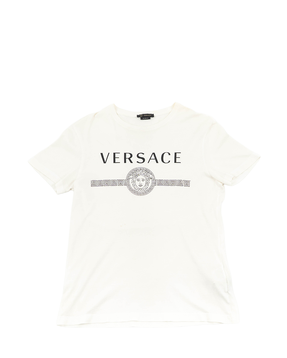 VERSACE GRECA SHORT SLEEVED POLO S WHITE COTTON 5526
