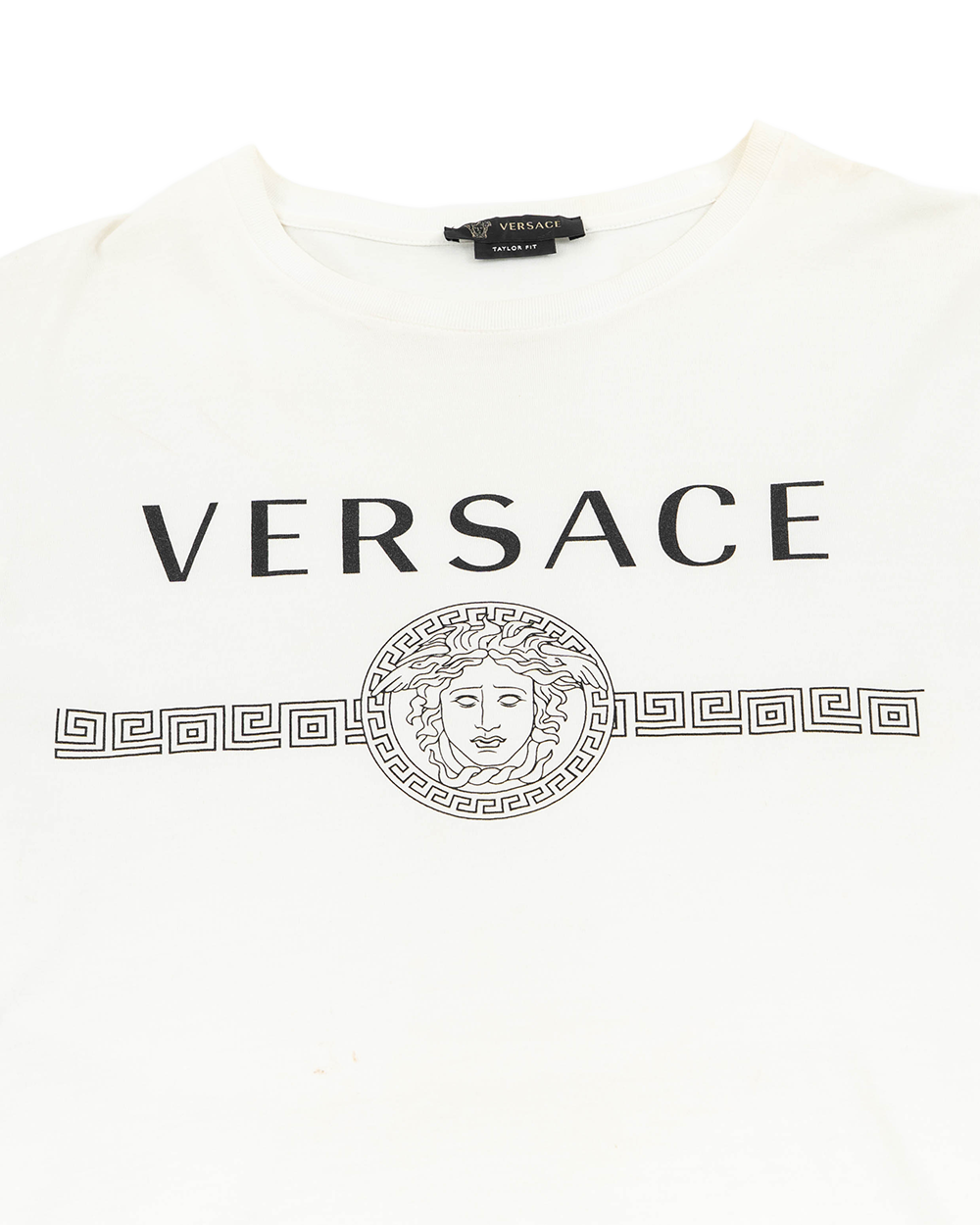 VERSACE GRECA SHORT SLEEVED POLO S WHITE COTTON 5527