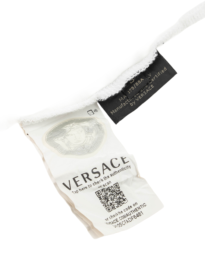 VERSACE GRECA SHORT SLEEVED POLO S WHITE COTTON 5532