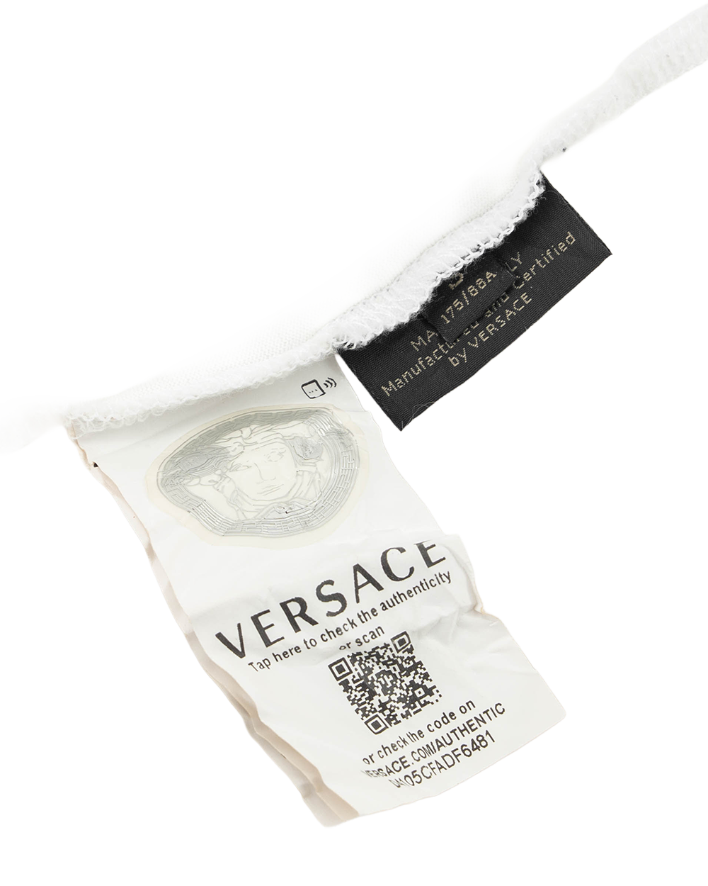 VERSACE GRECA SHORT SLEEVED POLO S WHITE COTTON 5532