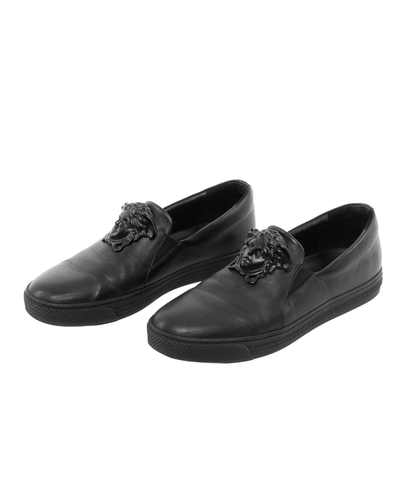 VERSACE MEDUSA SHOES 43 BLACK CALF BHW 0348