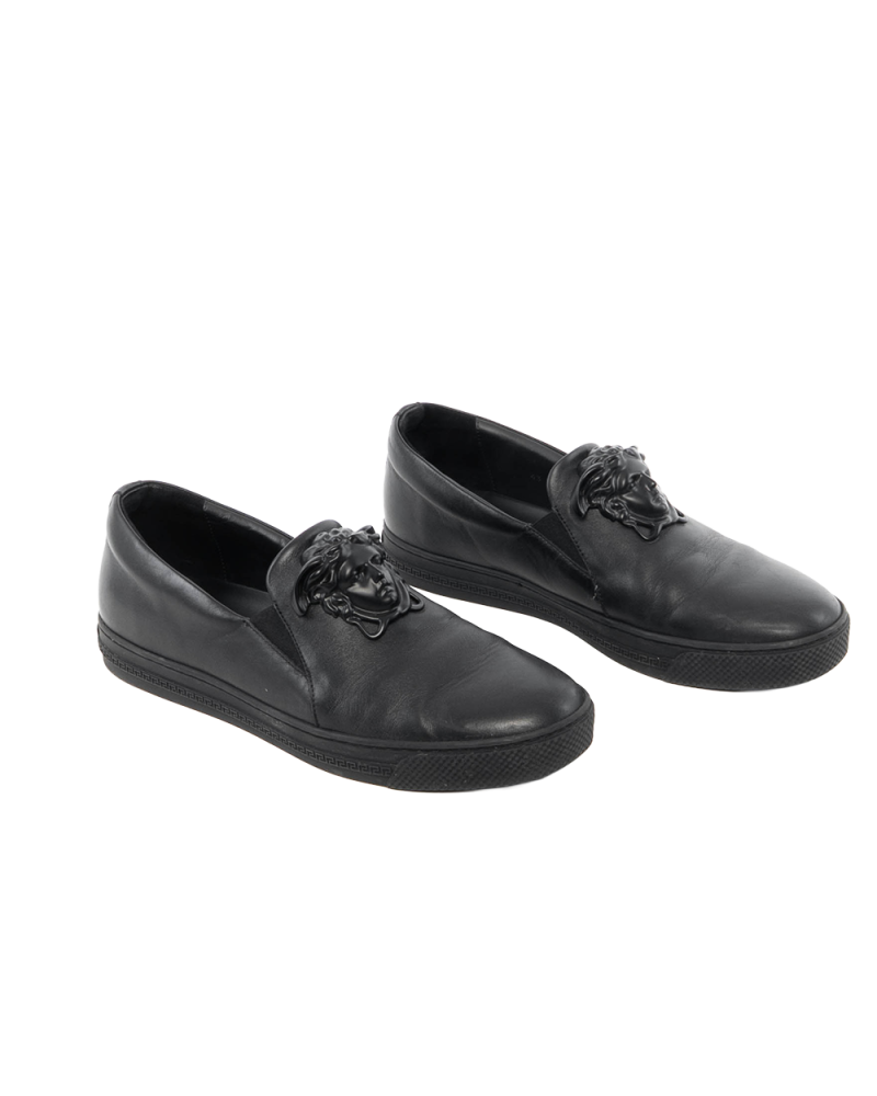 VERSACE MEDUSA SHOES 43 BLACK CALF BHW 0349