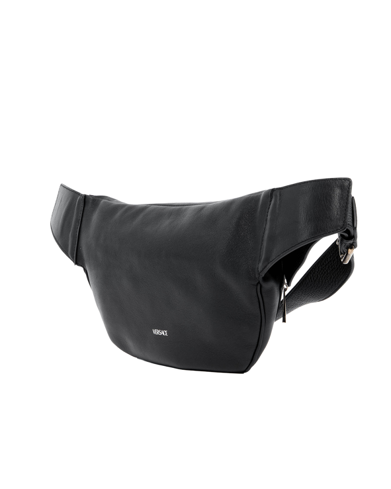 VERSACE REPEAT BELT BAG SAMLL BLACK CALF MICROCHIP 07267