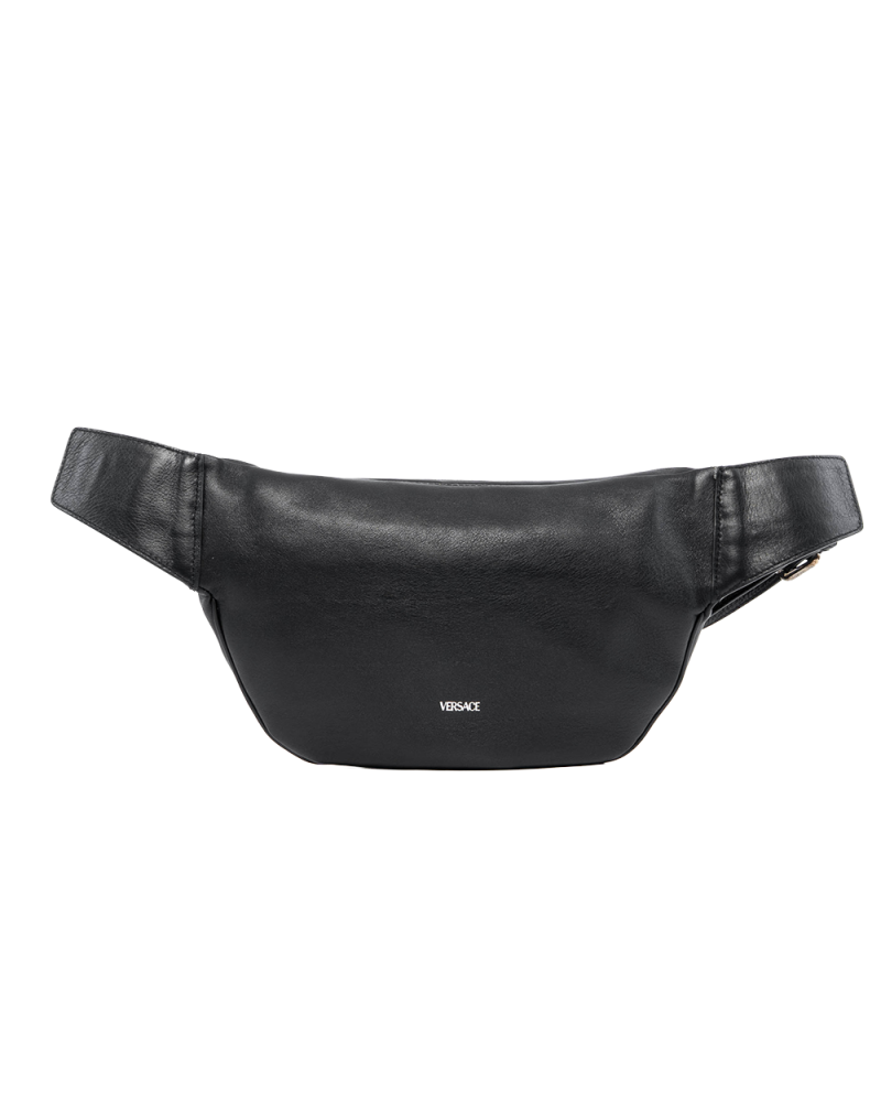 VERSACE REPEAT BELT BAG SAMLL BLACK CALF MICROCHIP 07268