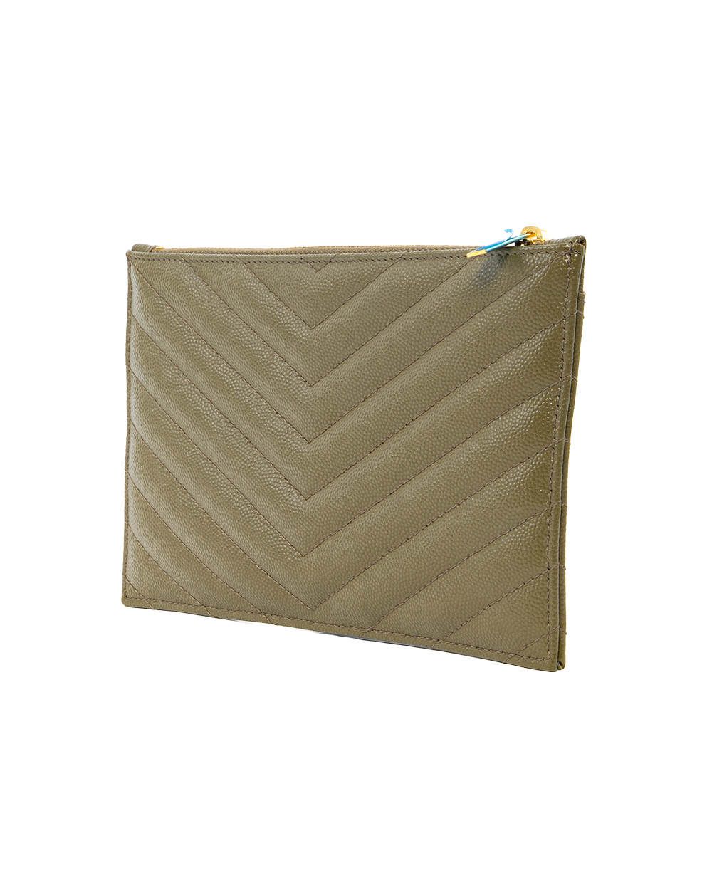 YSL BILL POUCH GREEN CHEVRON GHW TGN636312 0321 0240