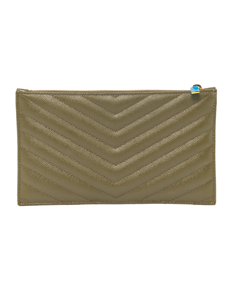 YSL BILL POUCH GREEN CHEVRON GHW TGN636312 0321 0241