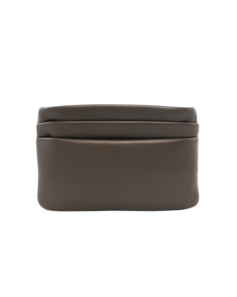 YSL CALYPSO ZIPPY CARD HOLDER SHORT GREEN KAKHI LAMB GHW BRS 778773 0324 0220