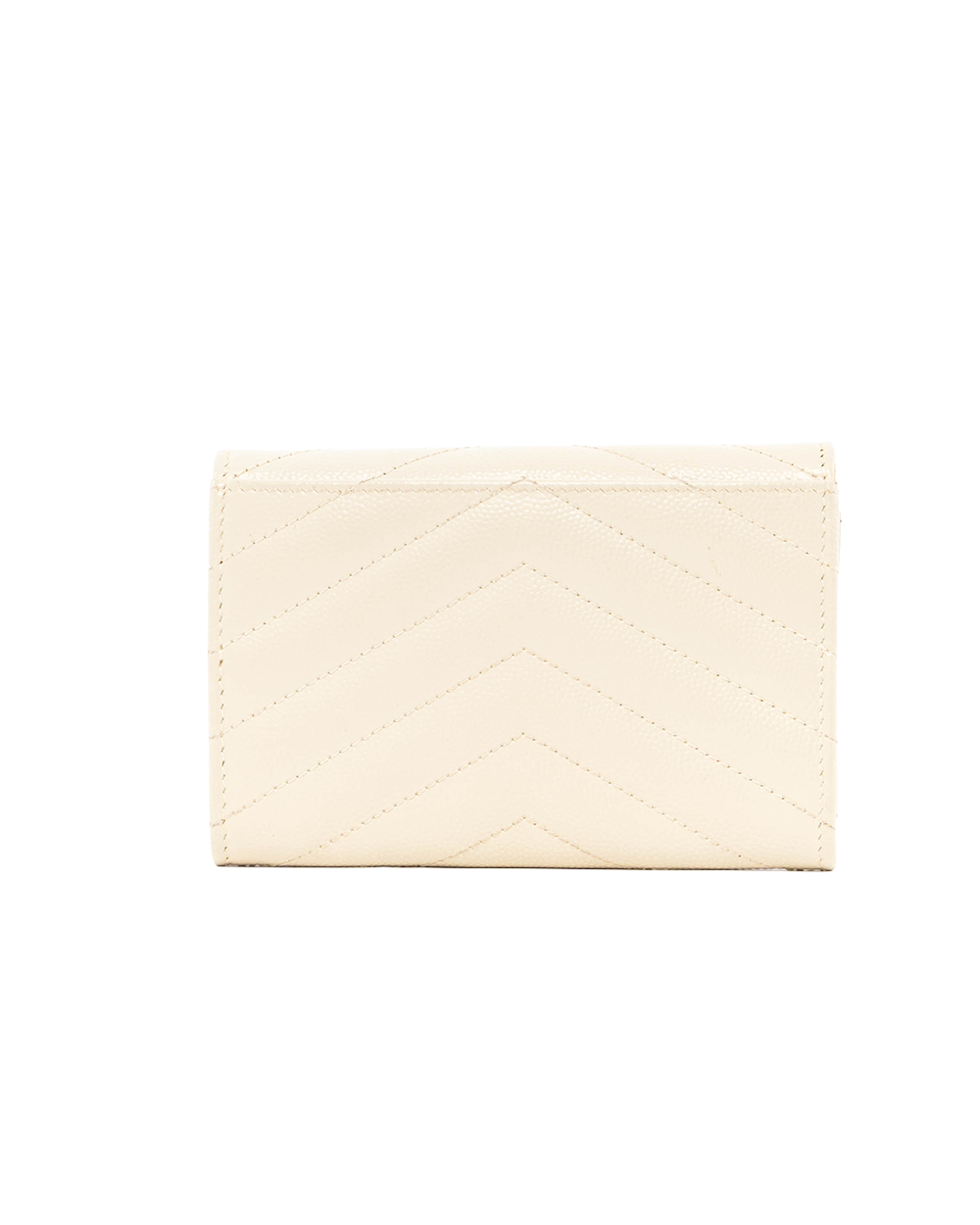 YSL CARD HOLDER SHORT BEIGE CHEVRON GHW ART414404 0222 8175