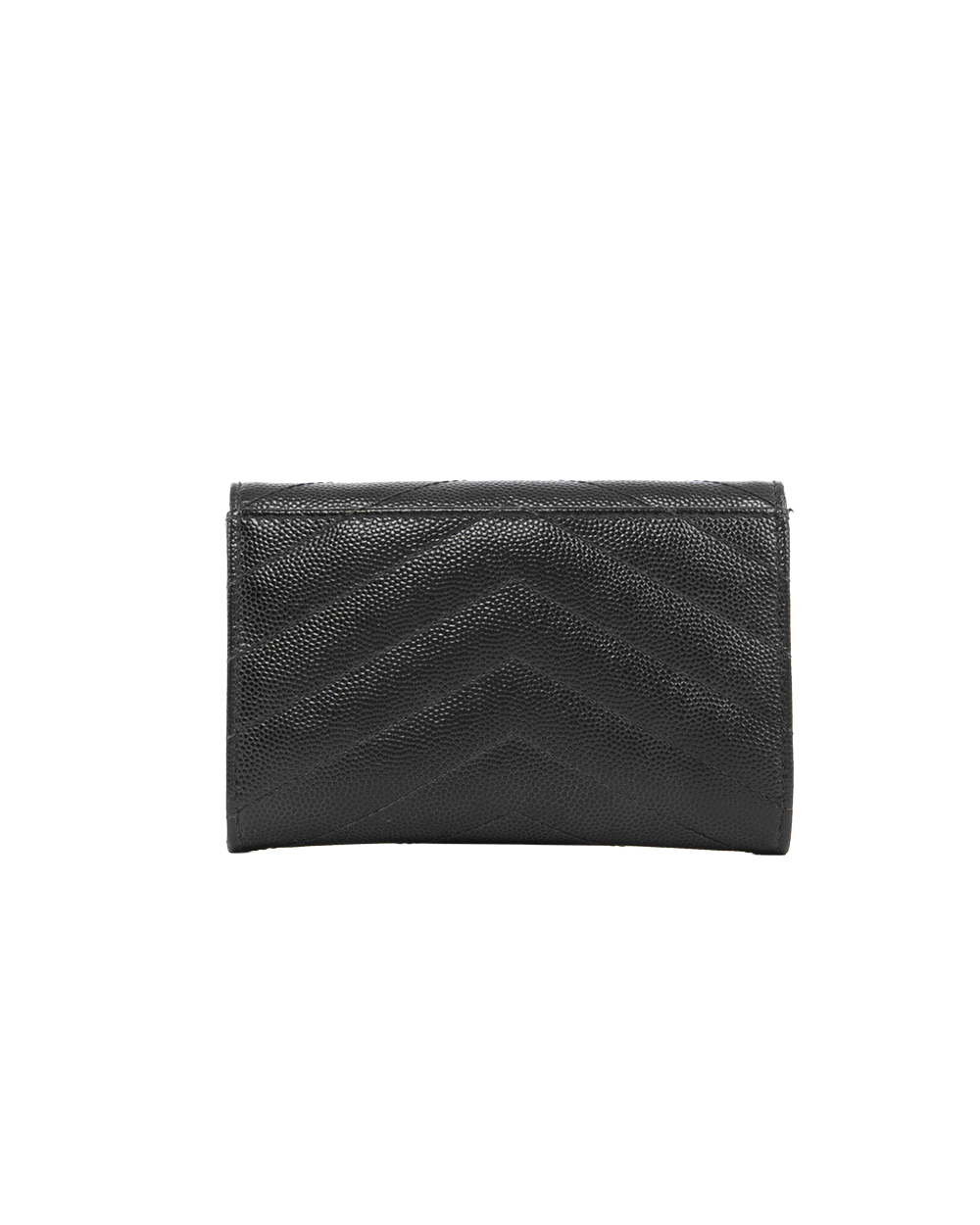 YSL CARD HOLDER SHORT BLACK CHEVRON GHW APT414404 0522 5427