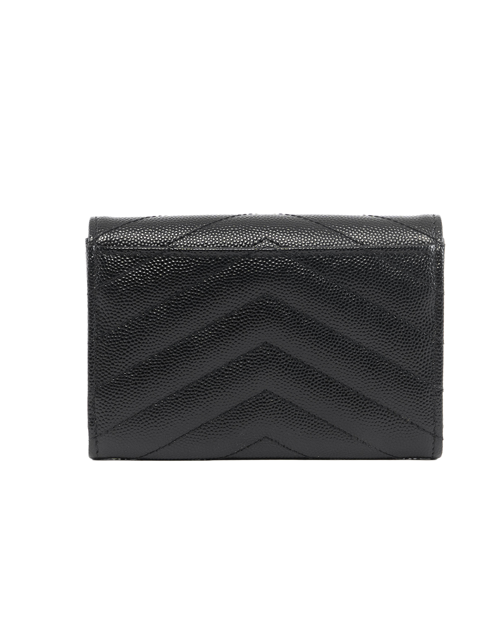 YSL CARD HOLDER SHORT BLACK CHEVRON GHW YBL 414404 0723 5586