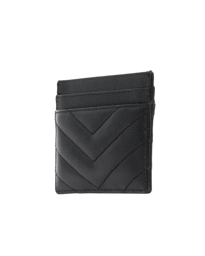 YSL CARD SLOT SHORT BLACK CALF SHW GLZ423291 0724 6155