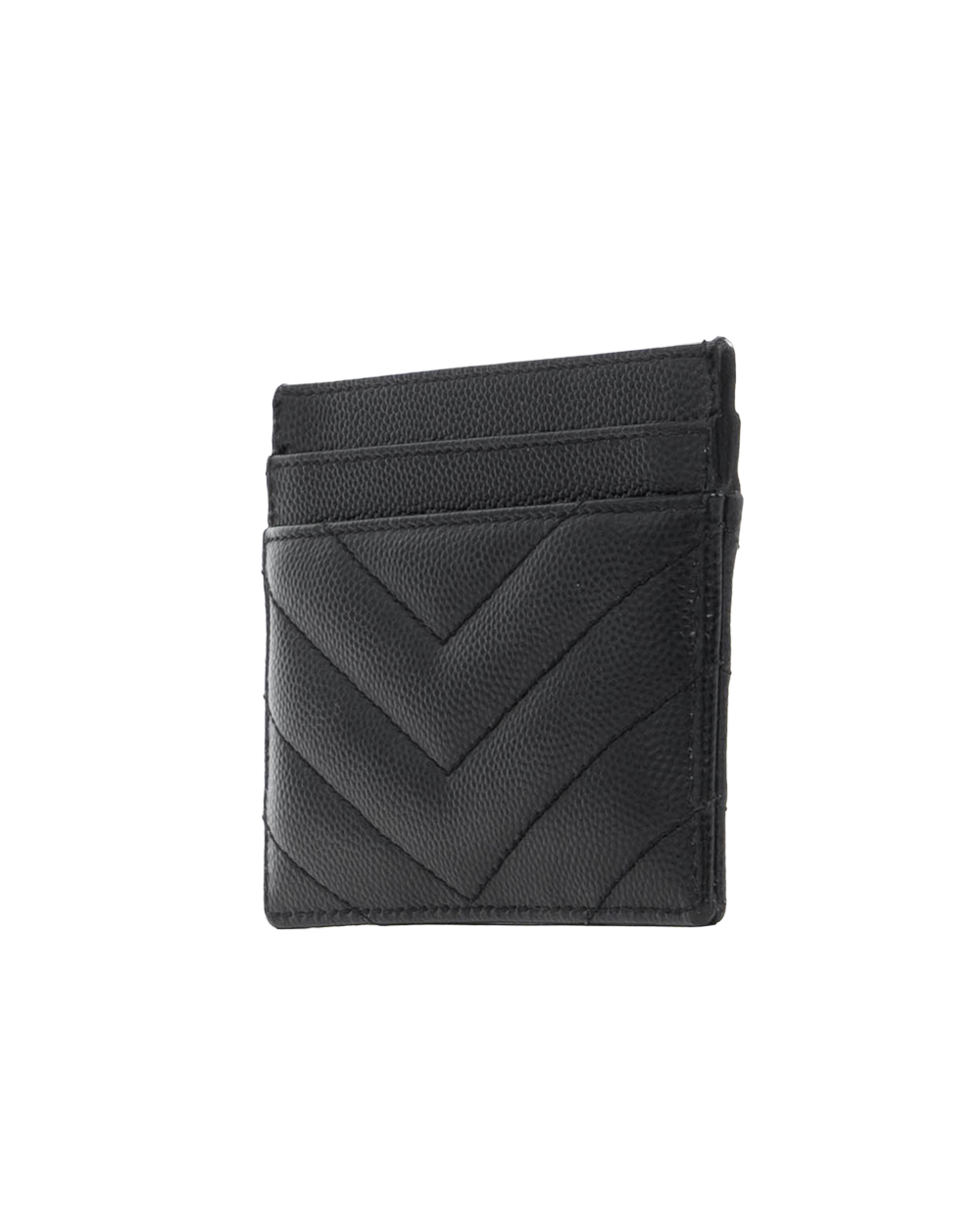 YSL CARD SLOT SHORT BLACK CALF SHW GLZ423291 0724 6155