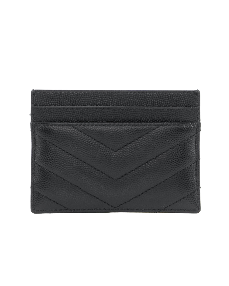 YSL CARD SLOT SHORT BLACK CALF SHW GLZ423291 0724 6156