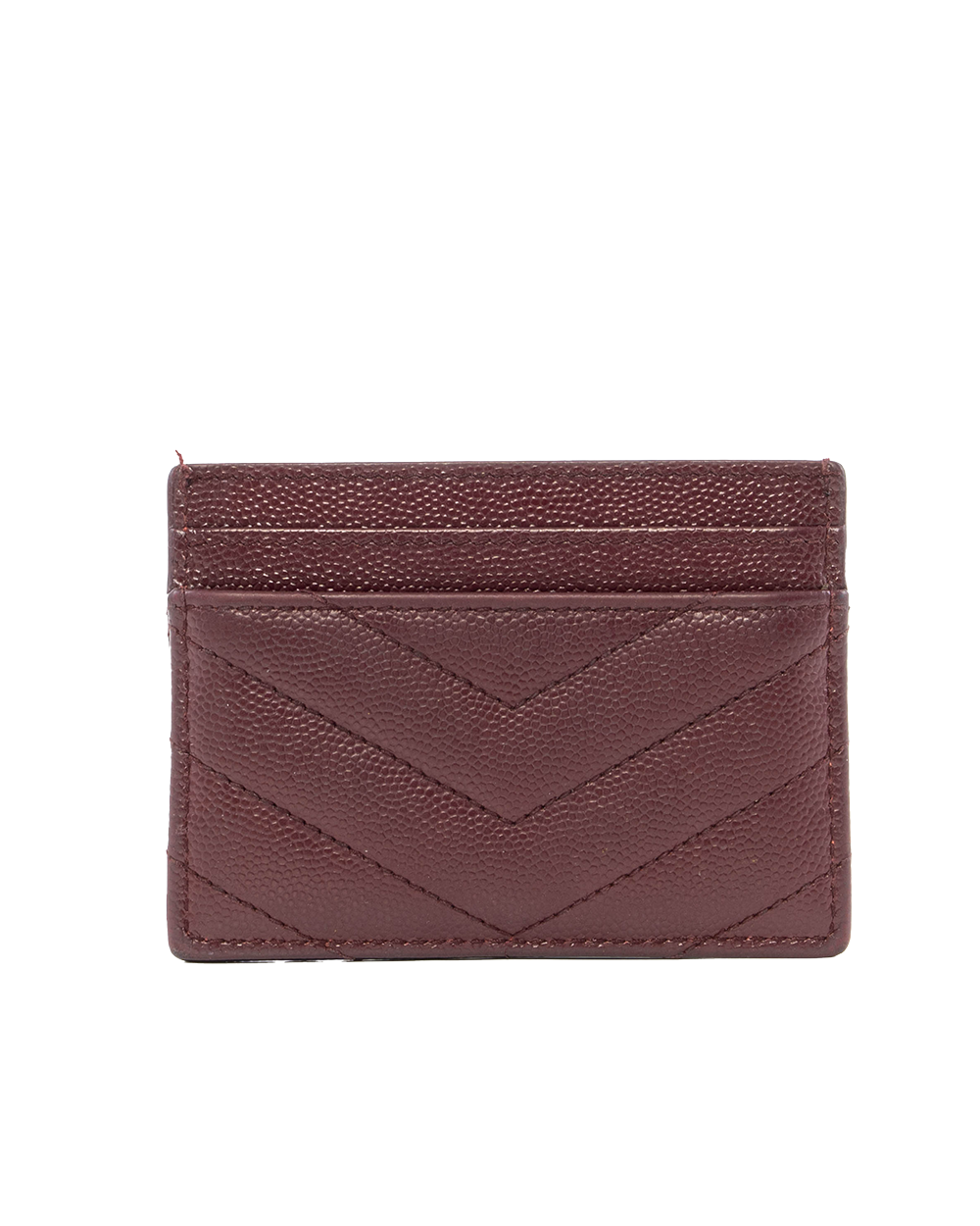 YSL CARD SLOT SHORT RED BURGANDY CHEVRON GHW ALM423291 1213 5124