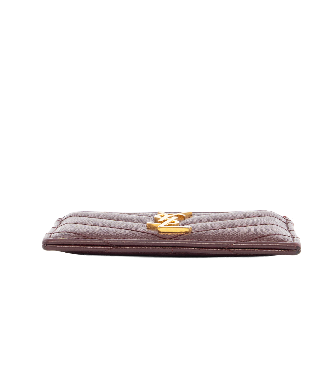 YSL CARD SLOT SHORT RED BURGANDY CHEVRON GHW ALM423291 1213 5125