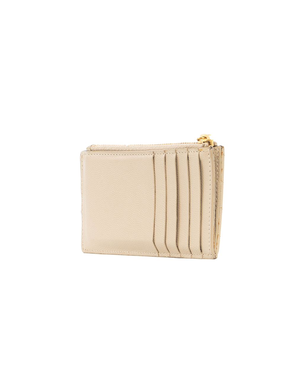YSL CARD WITH ZIPPY SHORT BEIGE CHEVRON GHW BND607915 0520 0187