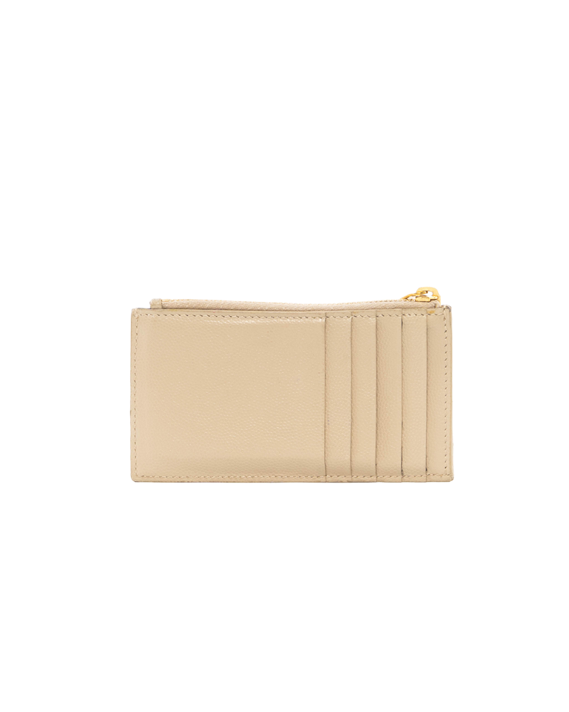 YSL CARD WITH ZIPPY SHORT BEIGE CHEVRON GHW BND607915 0520 0188
