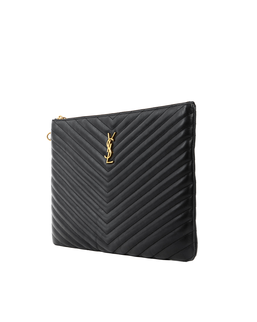 YSL CASSANDRE MATELASSE POUCH BLACK CALF GHW PKB440222 0919 7093