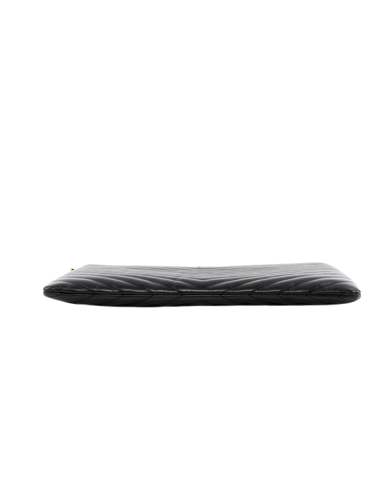 YSL CASSANDRE MATELASSE POUCH BLACK CALF GHW PKB440222 0919 7096