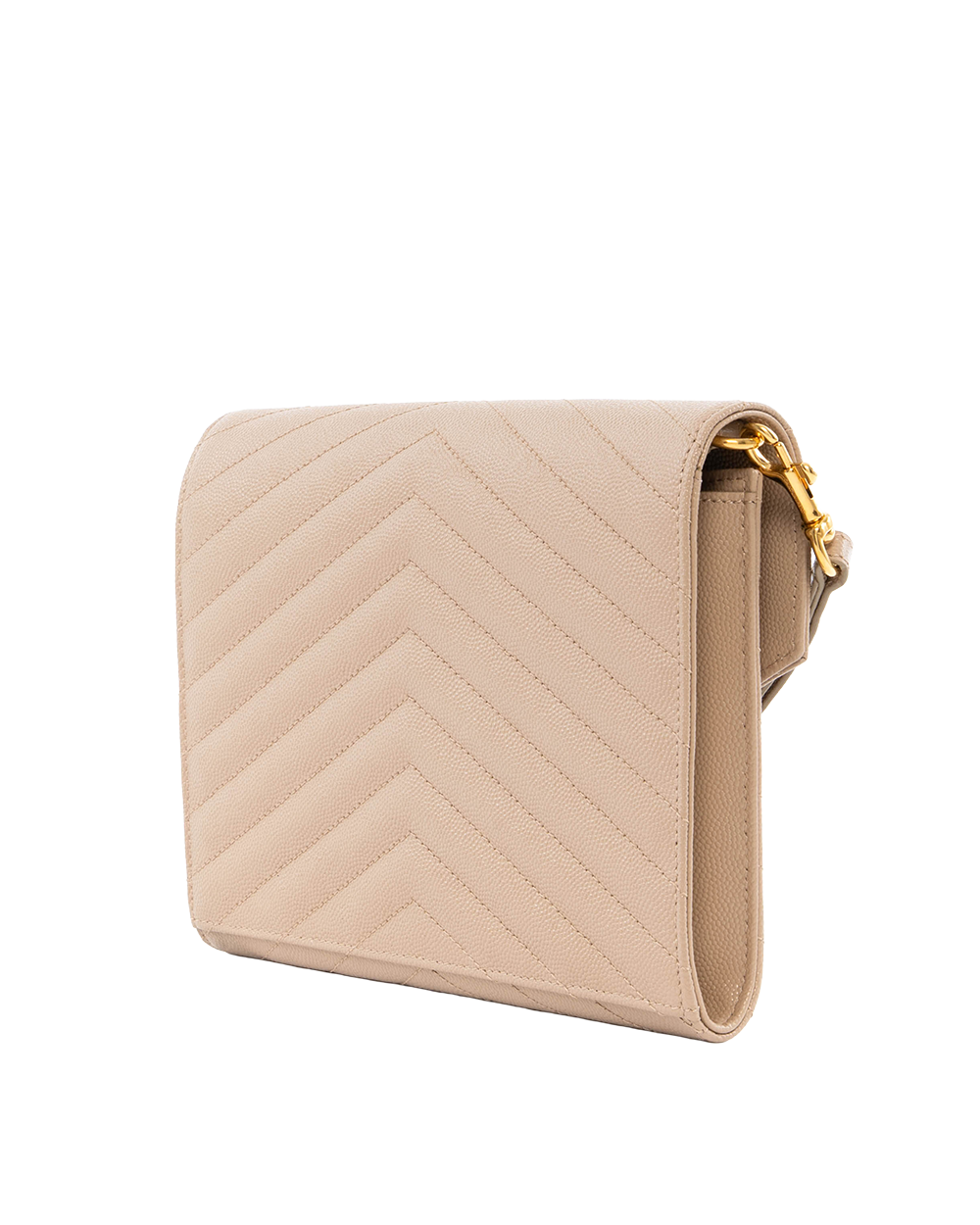 YSL CLUTCH BEIGE CHEVRON GHW ALM 617662 0120 7061