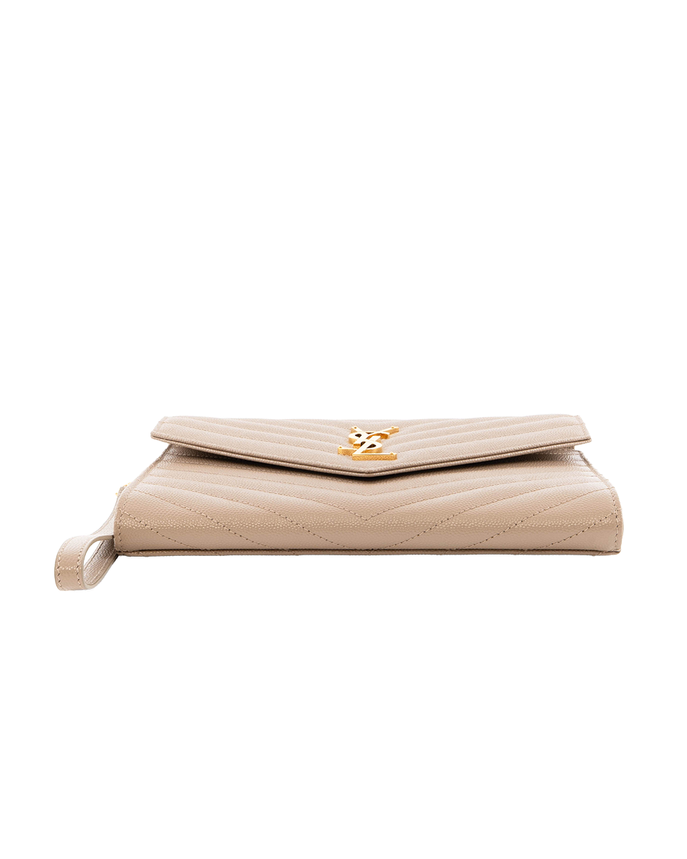 YSL CLUTCH BEIGE CHEVRON GHW ALM 617662 0120 7063