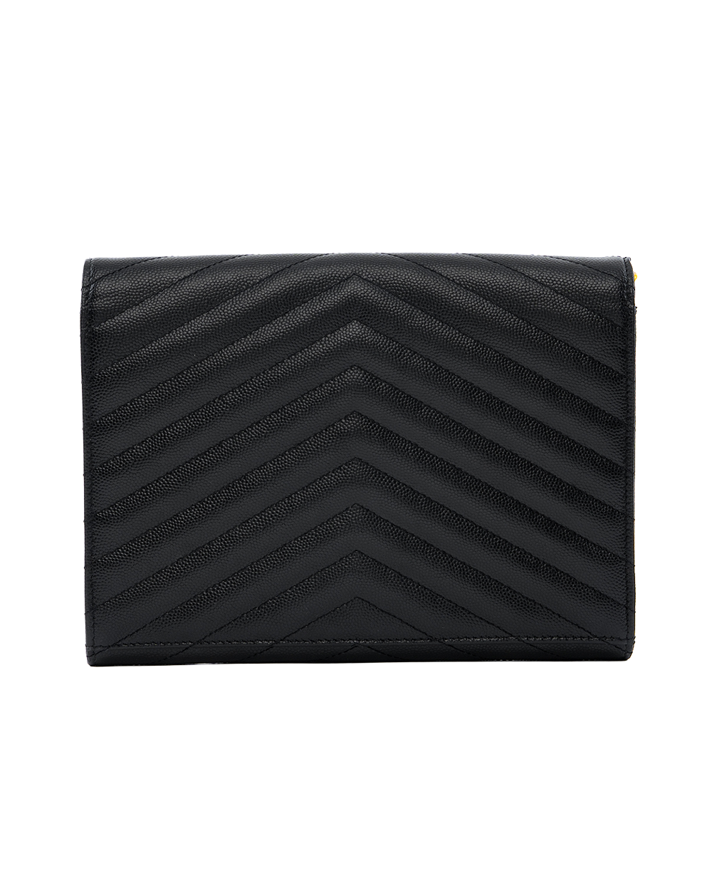YSL CLUTCH BLACK CHEVRON GHW ALM67662 0622 0089