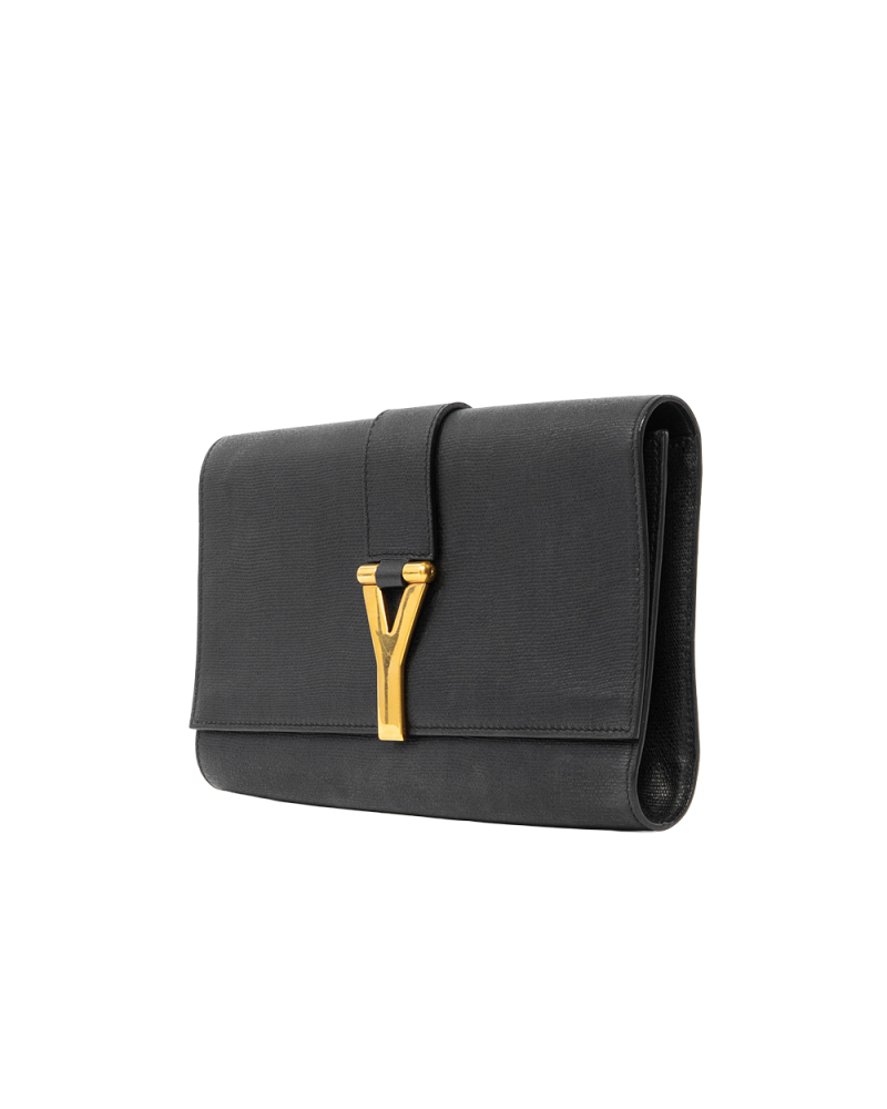 YSL CLUTCH VINTAGE BLACK CALF GHW 265701 203419 6125