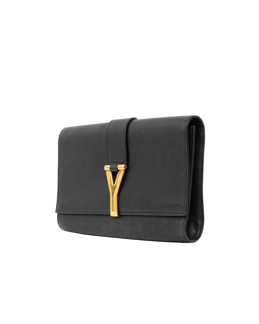 YSL CLUTCH VINTAGE BLACK CALF GHW 265701 203419 6125