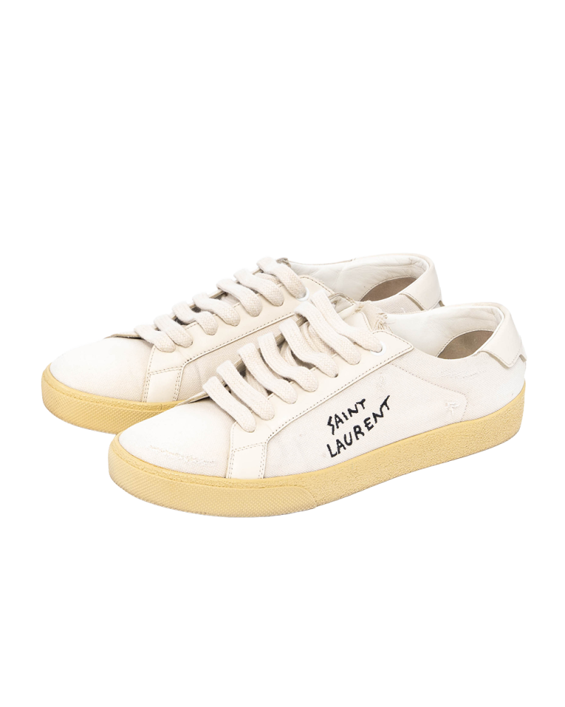 YSL COURT CLASSIC SNEAKER 38.5 WHITE BM610648 0564