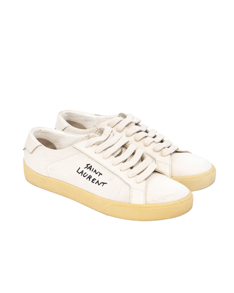 YSL COURT CLASSIC SNEAKER 38.5 WHITE BM610648 0565