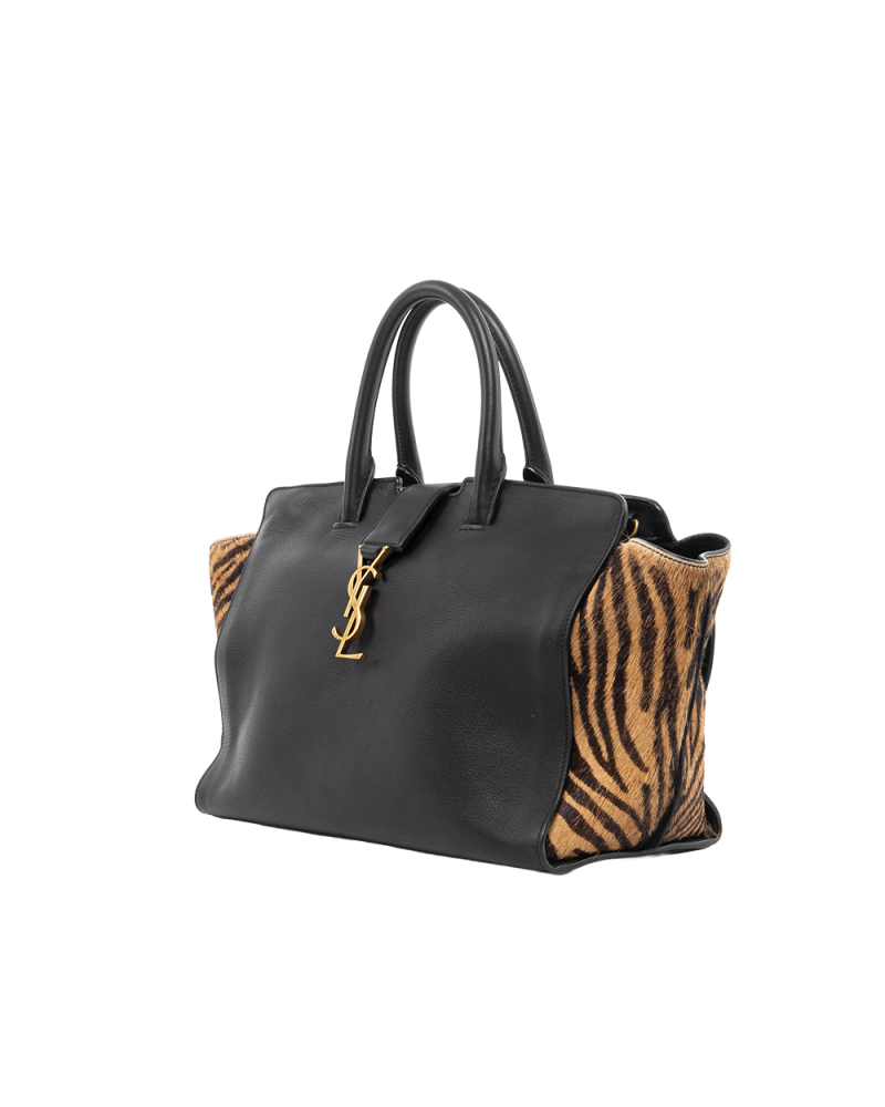 YSL DOWNTOWN CABUS MM BLACK ZEBRA CALF GHW TCT436832 0516 0343