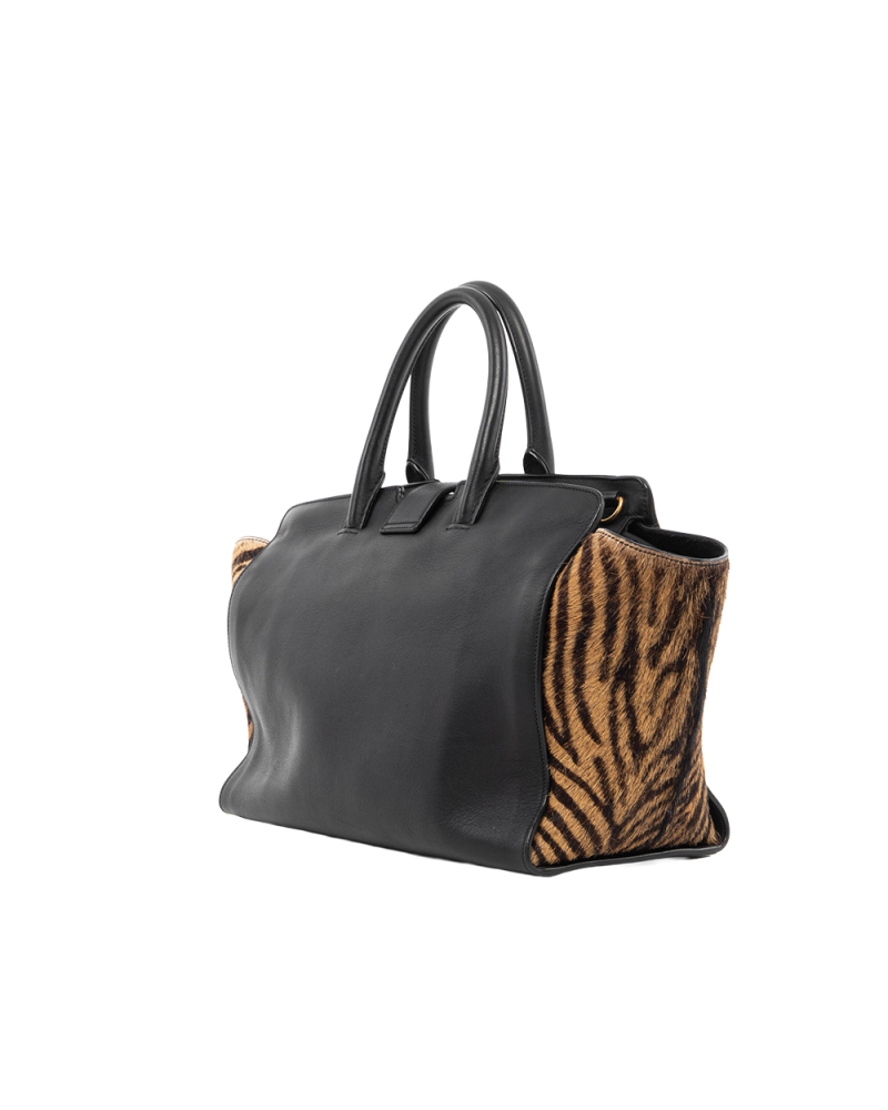 YSL DOWNTOWN CABUS MM BLACK ZEBRA CALF GHW TCT436832 0516 0344