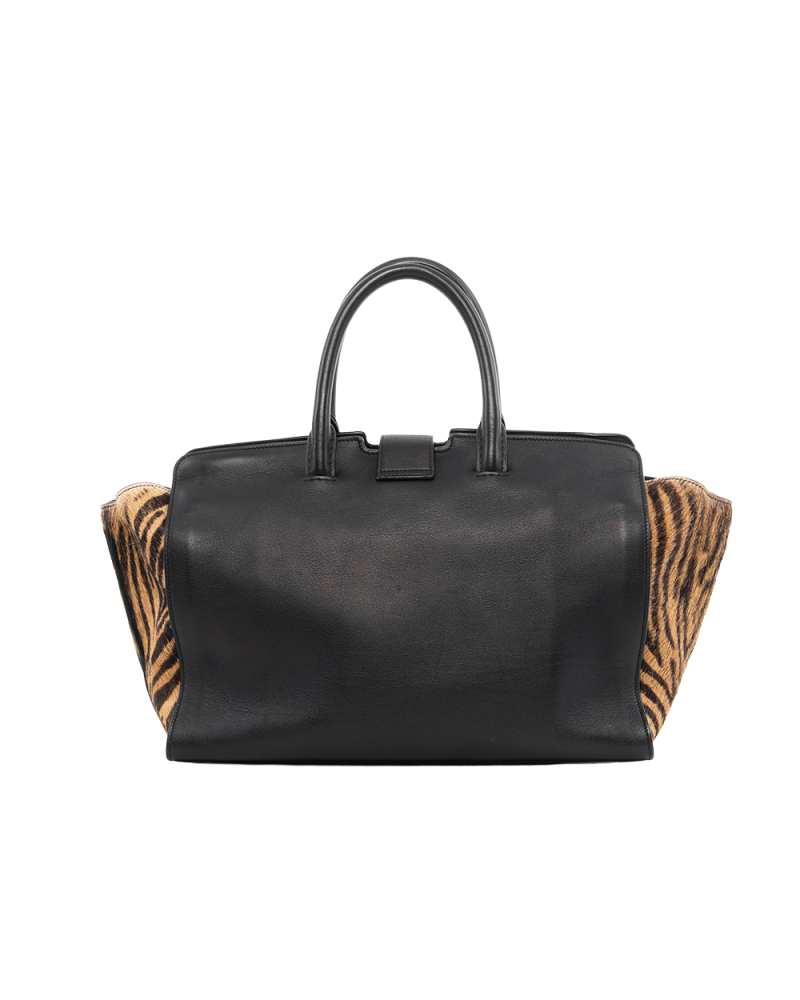 YSL DOWNTOWN CABUS MM BLACK ZEBRA CALF GHW TCT436832 0516 0345