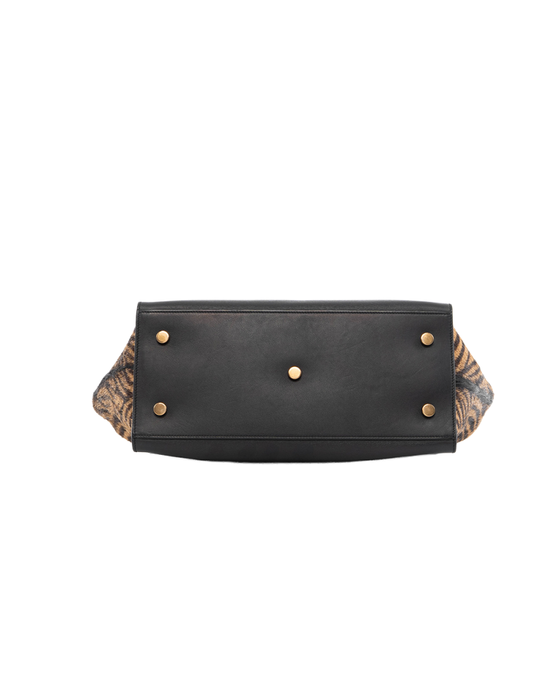 YSL DOWNTOWN CABUS MM BLACK ZEBRA CALF GHW TCT436832 0516 0346