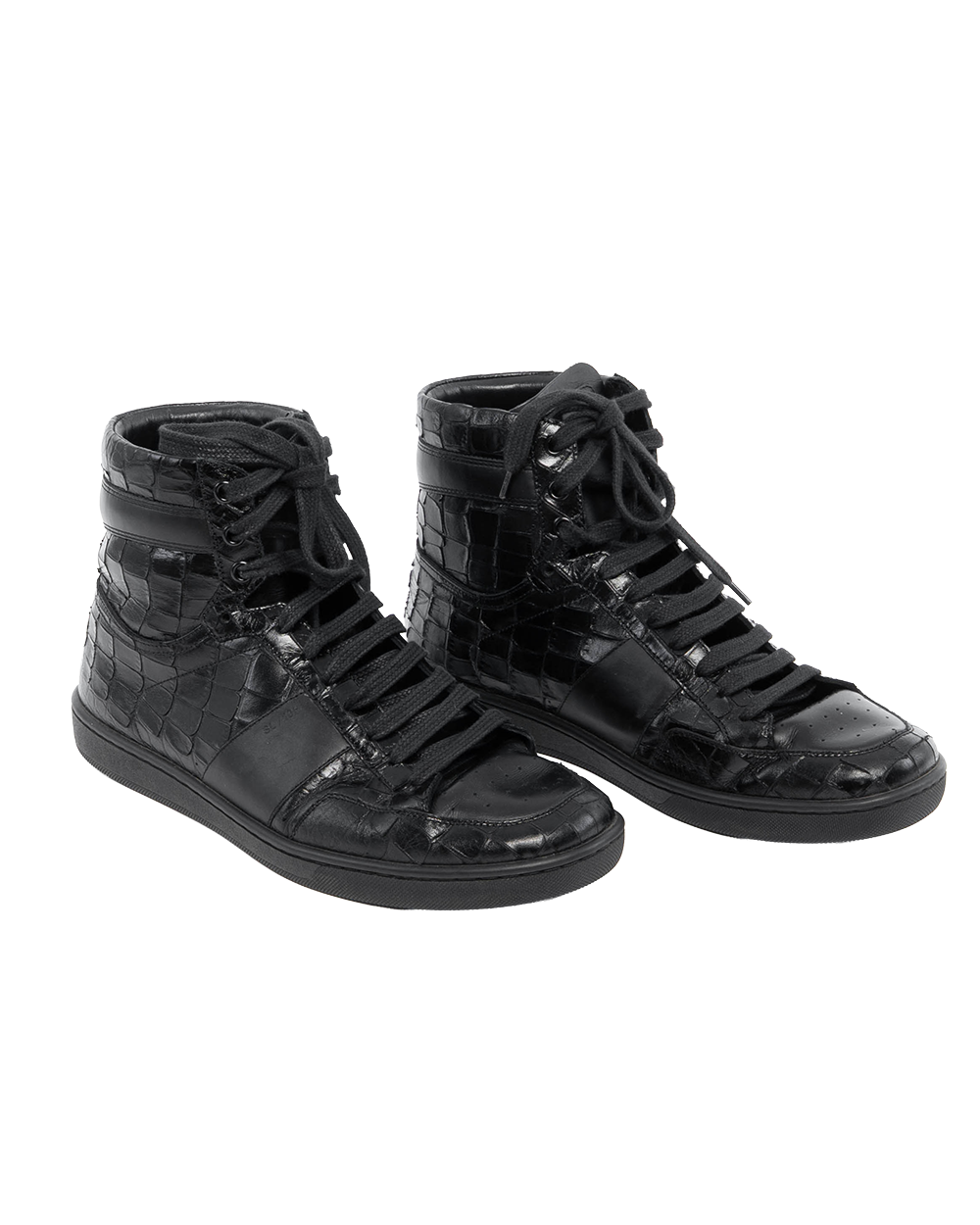 YSL HIGH TRAINERS SNEAKER 41.5 BLACK CROC 4224
