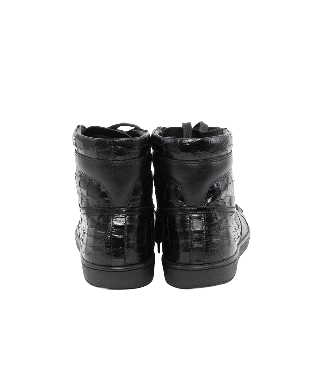 YSL HIGH TRAINERS SNEAKER 41.5 BLACK CROC 4225
