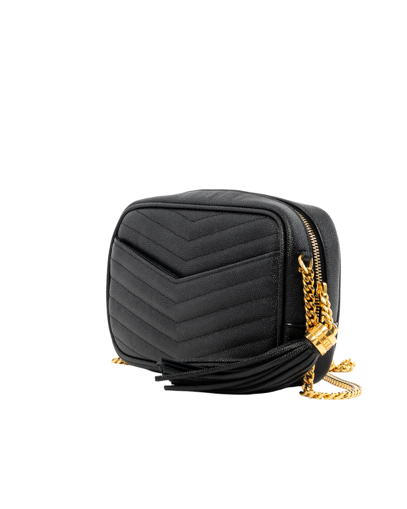 YSL LOU LOU MINI BLACK CALF GHW ALM 612579 0322 7895