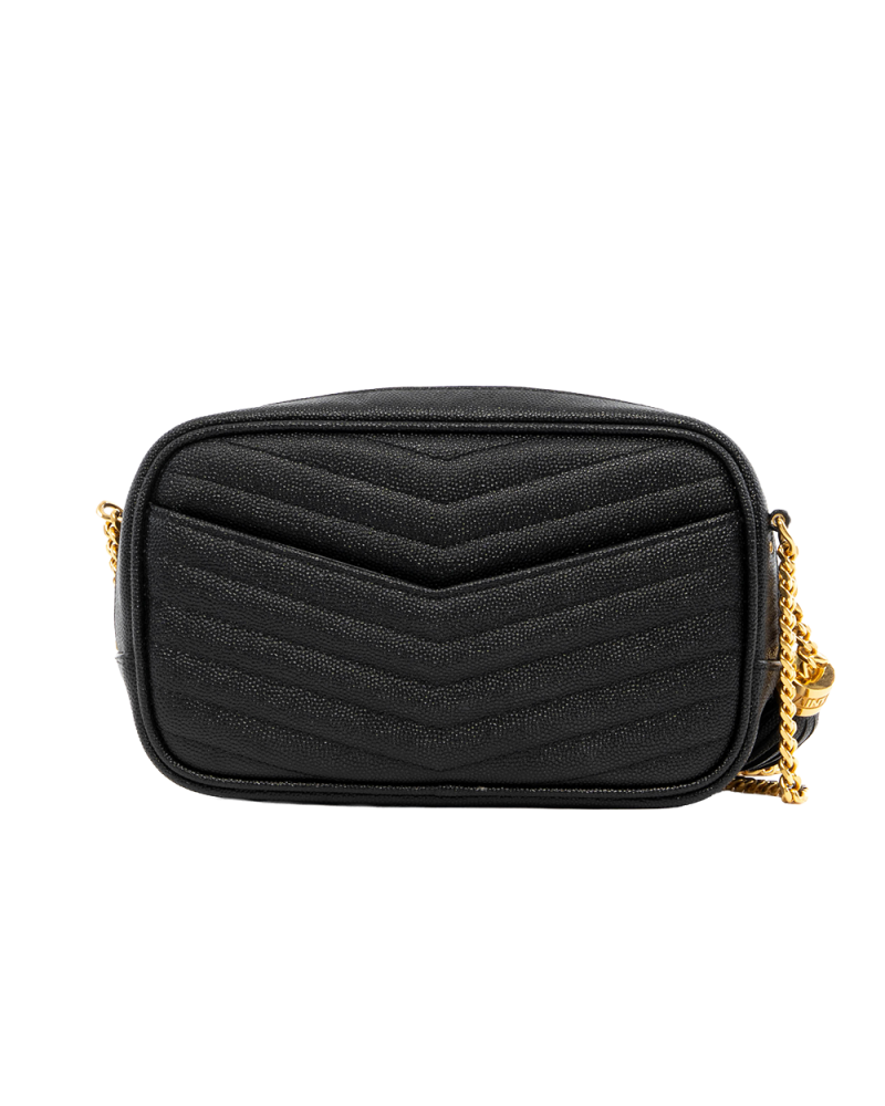 YSL LOU LOU MINI BLACK CALF GHW ALM 612579 0322 7896