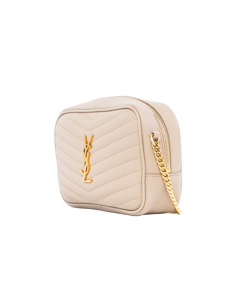 YSL LOU MINI BEIGE CHEVRON GHW GNC612579 1021 01635