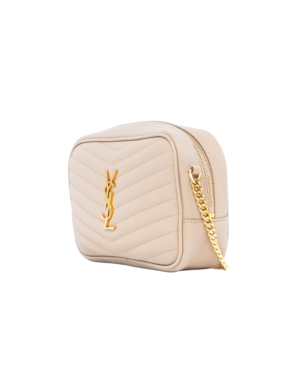 YSL LOU MINI BEIGE CHEVRON GHW GNC612579 1021 01635