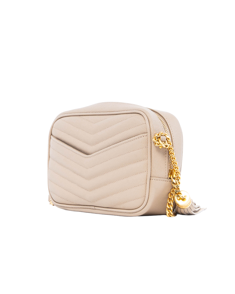 YSL LOU MINI BEIGE CHEVRON GHW GNC612579 1021 01636