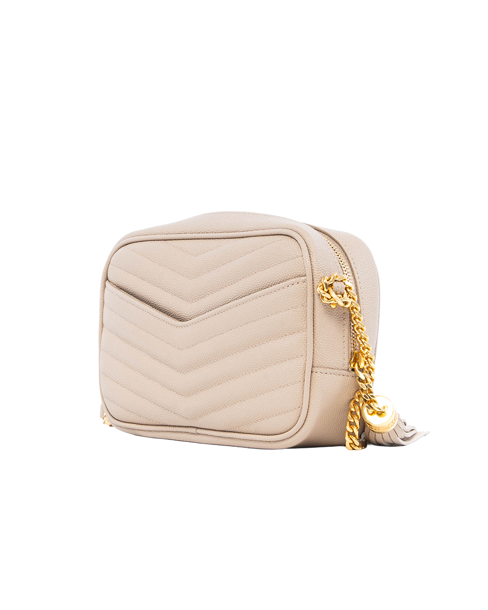 YSL LOU MINI BEIGE CHEVRON GHW GNC612579 1021 01636