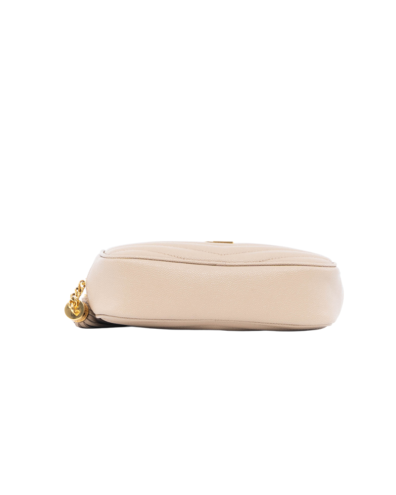 YSL LOU MINI BEIGE CHEVRON GHW GNC612579 1021 01638