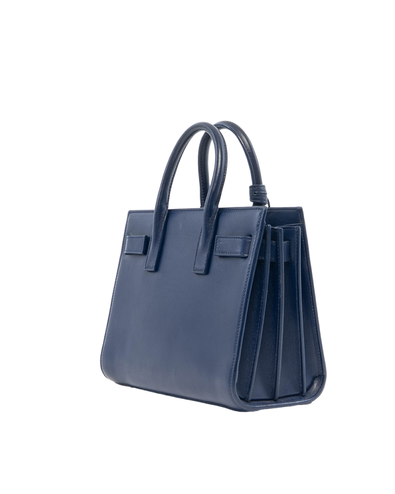 YSL SAC DE JOUR NANO BLUE NAVY CALF GHW ALR 340778 0714 0930