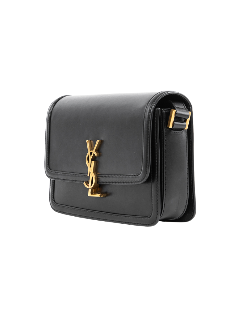 YSL SOLFERINO MEDIUM BLACK CALF GHW 634305 0221 9521