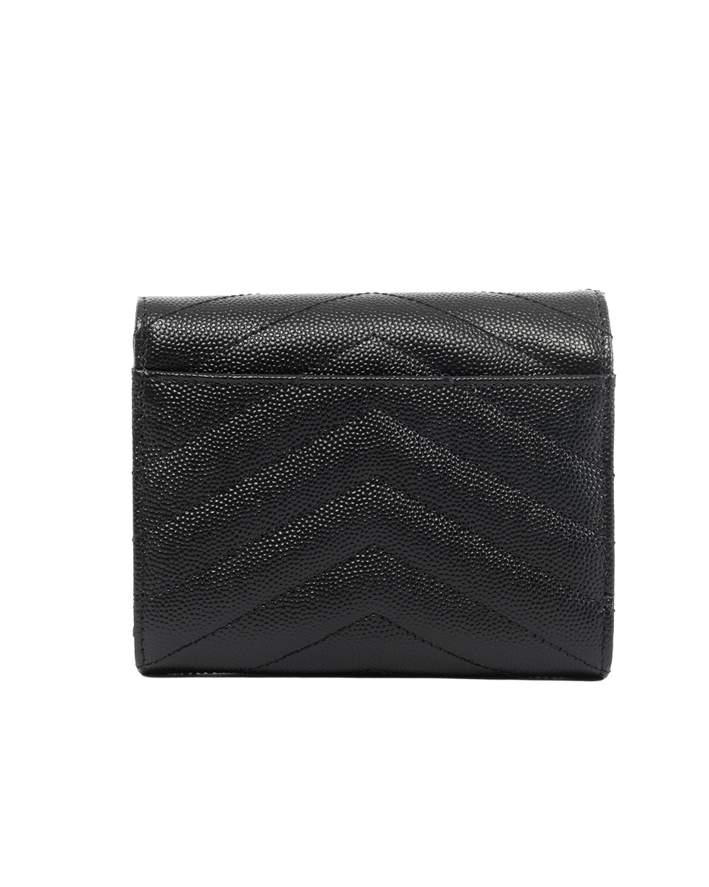 YSL TRI FOLD WALLET SHORT BLACK CHEVRON GHW 5574