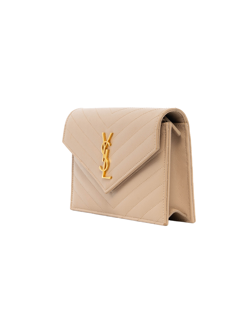 YSL WOC 7.5 BEIGE CHEVRON GHW INN393955 0222 7876