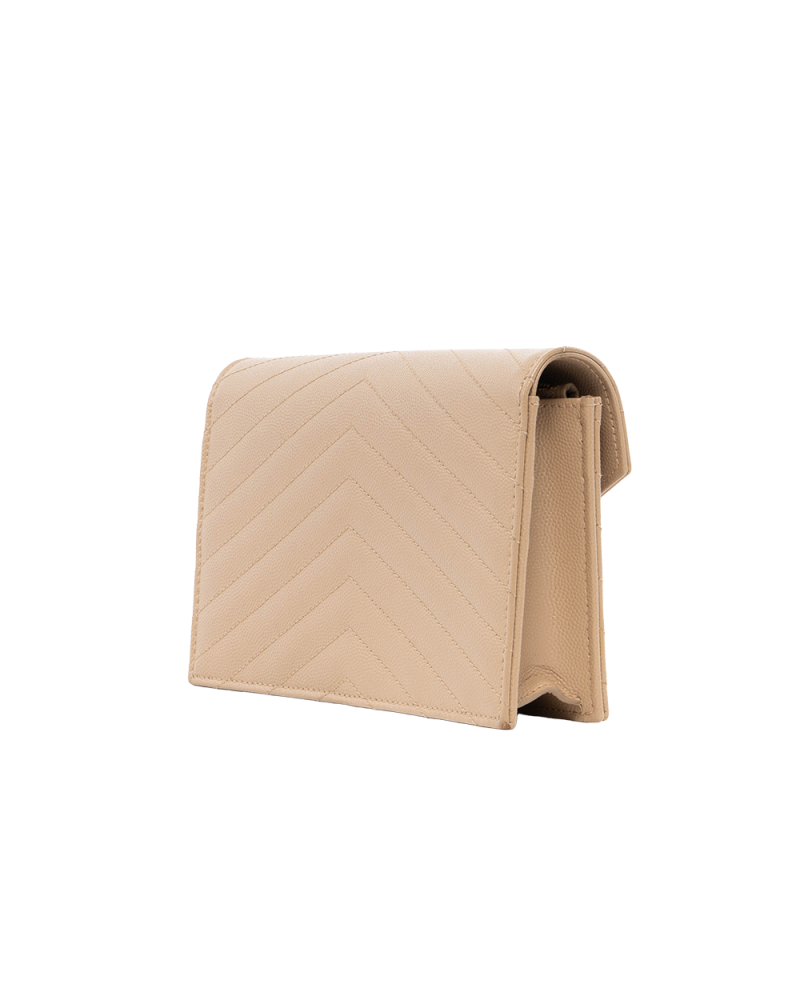 YSL WOC 7.5 BEIGE CHEVRON GHW INN393955 0222 7877