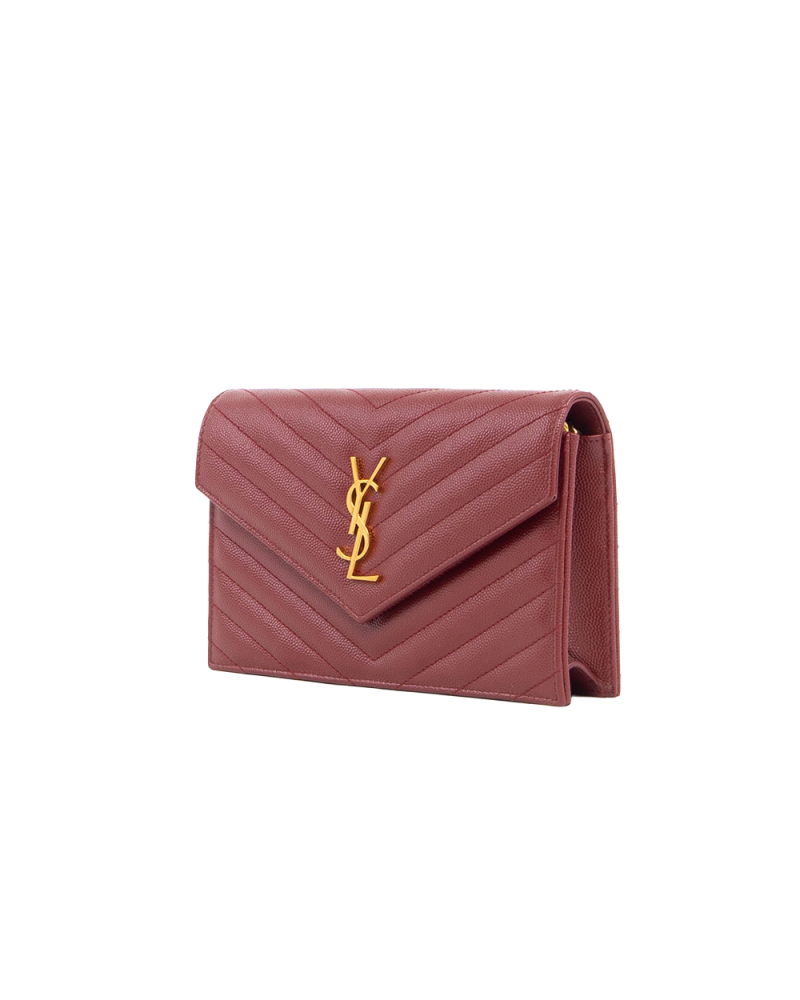 YSL WOC 7.5 RED BURGANDY CHEVRON GHW APT393953 0721 5337